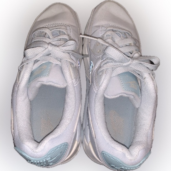 Nike Women's Air Max 90 DJ5415 400 Aura Ocean Blue Camo Swoosh Sneakers 6 - Picture 7 of 13